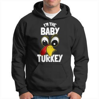 The Baby Turkey Family Group Matching Thanksgiving Funny Men Hoodie Graphic Print Hooded Sweatshirt - Seseable