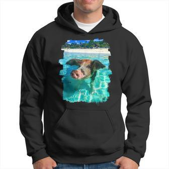 The Bahamas Swimming Pig Caribbean Beach Trips Summer Vibes Hoodie | Mazezy