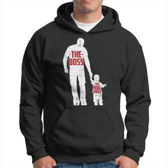 The Boss The Real Boss Fathers Day Dad Son Daughter Matching Hoodie | Mazezy