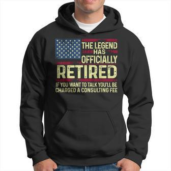 The Legend Has Officially Retired American Flag Retirement Hoodie - Seseable