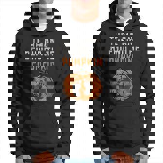 The Man Behind The Pumpkin Dad Halloween Pregnancy Reveal Gift For Mens Hoodie | Mazezy