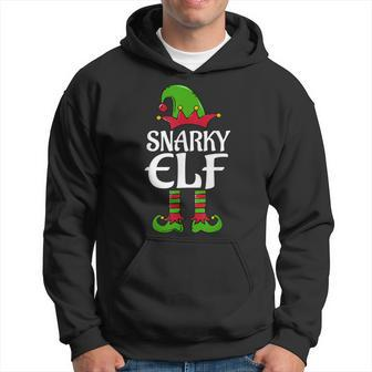 The Snarky Elf Funny Matching Family Christmas Pajamas 2022 Men Hoodie Graphic Print Hooded Sweatshirt - Thegiftio UK