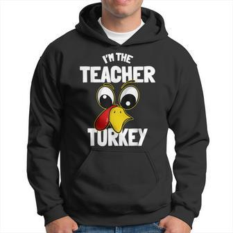 The Teacher Turkey Family Group Matching Thanksgiving Funny Men Hoodie Graphic Print Hooded Sweatshirt - Seseable