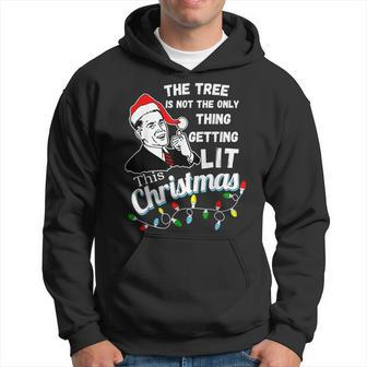 The Tree Isnt The Only Thing Getting Lit This Year Men Hoodie Graphic Print Hooded Sweatshirt - Seseable