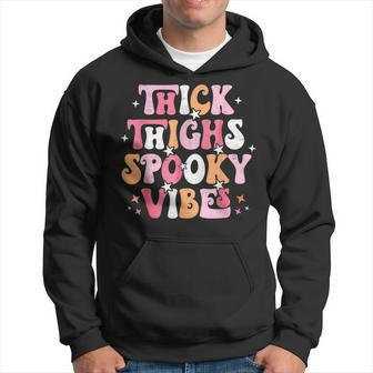 Thick Thighs Spooky Vibes Halloween Ghost Groovy Retro V3 Men Hoodie - Thegiftio UK