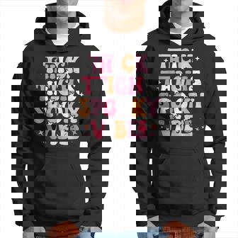 Thick Thighs Spooky Vibes Halloween Ghost Groovy Retro V3 Men Hoodie - Thegiftio