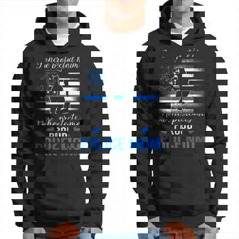 Thin Blue Line American Flag Proud Police Mom Gift For Womens Hoodie | Mazezy