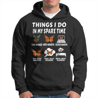 Things I Do In Spare Time Plant Milkweed Monarch Butterfly Hoodie - Seseable
