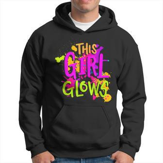 This Girl Glows Costume 80S Glow Halloween Party Outfit Hoodie | Mazezy