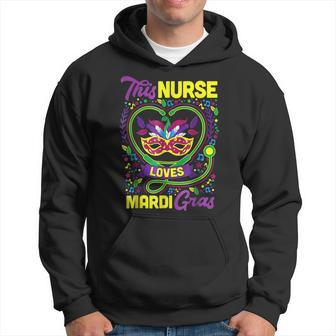 This Nurse Loves Mardi Gras Outfit Mardi Gras Tops For Women Hoodie - Seseable