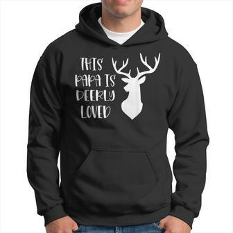 This Papa Is Deerly Loved Grandpa Antler Hunting Clothes Men Hoodie | Mazezy