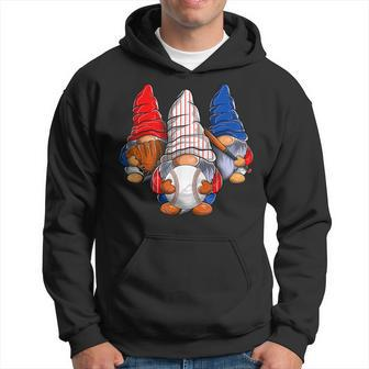 Three Baseball Gnomes Sport Baseball Softball Gnome Lovers Hoodie - Thegiftio UK