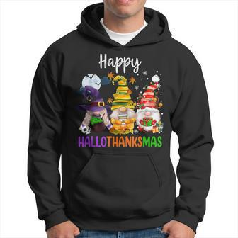 Three Gnomes Halloween Merry Christmas Happy Hallothanksmas V3 Men Hoodie - Thegiftio UK