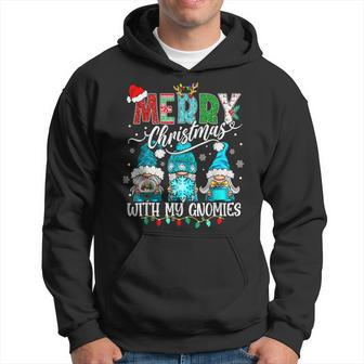 Three Gnomes Holding Merry Christmas Leopard Plaid Tree Xmas V9 Men Hoodie - Thegiftio UK