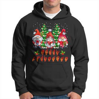 Three Gnomes Pride Asl Sign Language Merry Christmas 2022 Men Hoodie - Thegiftio UK