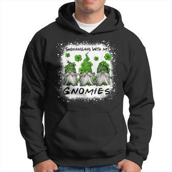 Three Gnomes Shamrock Clover Leopard Bleached St Patrick Day Hoodie - Seseable
