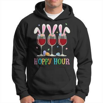 Three Wine Glasses Easter Drinking Bunny Ears Drink Up Women Hoodie | Mazezy