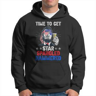 Time To Get Star Spangled Hammered 4Th Of July Men Lincoln Hoodie | Mazezy