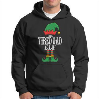 The Tired Dad Elf Christmas Matching Group Idea Men Hoodie - Thegiftio UK