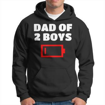 Tired Dad Of 2 Boys Father With Two Sons Funny Gift T Hoodie | Mazezy