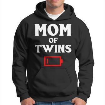Tired Mom Of Twins Mother Low Battery Mommy Mum Men Hoodie - Thegiftio UK
