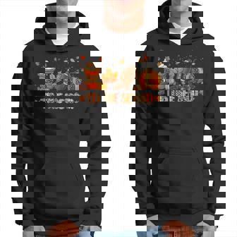Tis The Season Leopard Pumpkin Football Halloween Fall Men Hoodie - Thegiftio