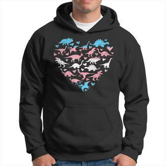 Transgender Heart Lgbt-Q Gay Pride Flag Dinosaur Men Hoodie - Thegiftio UK