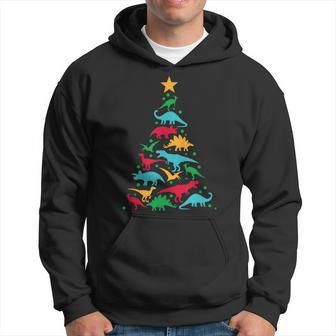 Tree Rex Dinosaur Dino Christmas Christmas Tree Funny Men Hoodie Graphic Print Hooded Sweatshirt - Seseable