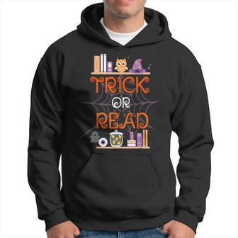 Trick Or Read Book Lover Librarian Halloween Men Hoodie - Thegiftio UK