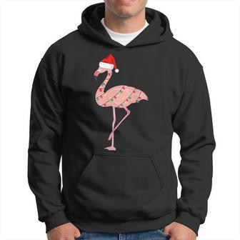 Tropical Christmas Flamingo Hawaiian Christmas Lights Men Hoodie Graphic Print Hooded Sweatshirt - Thegiftio UK