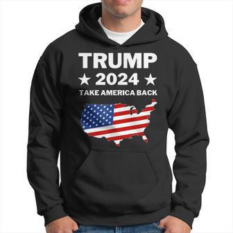 Trump 2024 Take America Back American Flag Pro Trump Hoodie | Mazezy