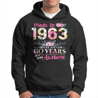 Turning 60 Floral Made In 1963 60Th Birthday Gifts Women Hoodie | Mazezy AU