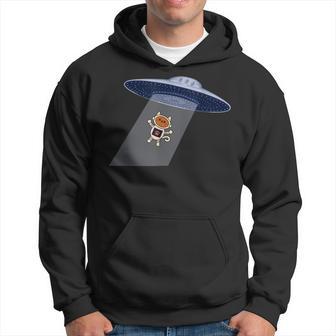 Ufo und Astronaut Motiv Schwarzes Hoodie, Weltraum Tee für Männer - Seseable