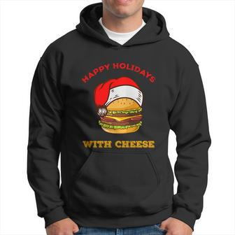 Ugly Christmas Sweater Burger Happy Holidays With Cheese V18 Hoodie - Monsterry