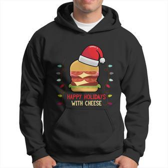 Ugly Christmas Sweater Burger Happy Holidays With Cheese V19 Hoodie - Monsterry AU