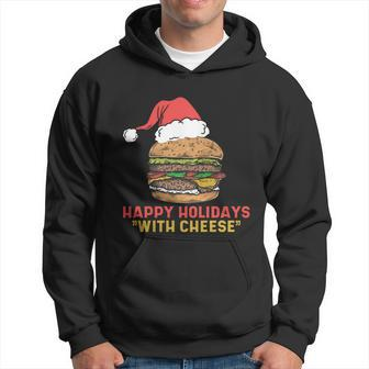 Ugly Christmas Sweater Burger Happy Holidays With Cheese V2 Hoodie - Monsterry AU