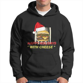 Ugly Christmas Sweater Burger Happy Holidays With Cheese V21 Hoodie - Monsterry AU