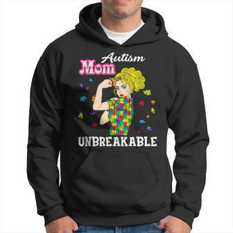 Unbreakable Autism Awareness Rainbow Ribbon Autism Mom Hoodie | Mazezy