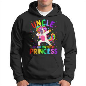 Uncle Of The Birthday Princess Girl Dabbing Unicorn Hoodie | Mazezy