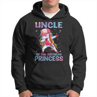 Uncle Of The Birthday Princess Girl Dabbing Unicorn Hoodie | Mazezy