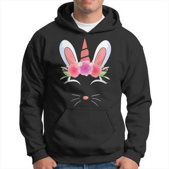 Unicorn Face Rabbit Egg Bunny Lover Gift Happy Easter Day Hoodie - Seseable