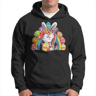 Unicorn Happy Easter Day Bunny Rainbow Egg Girls Kids Hoodie | Mazezy UK