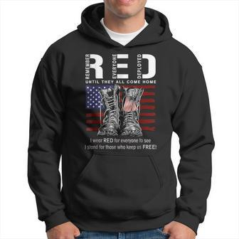 Until They Come Home My Soldier Red Friday Military Us Flag Hoodie | Mazezy