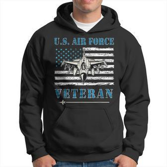 Us Air Force Veteran Usaf Military Us Flag Vintage Patriotic Men Hoodie Graphic Print Hooded Sweatshirt - Seseable