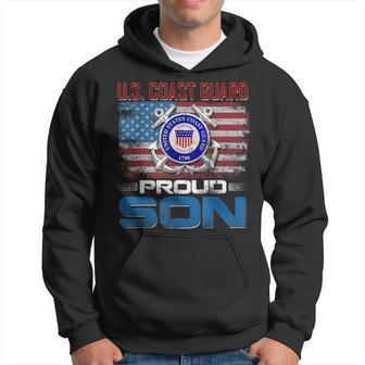 US Coast Guard Proud Son With American Flag Gift Hoodie - Seseable