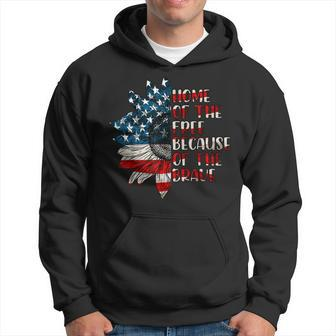 Us Flag Sunflower Home Of The Free Because Of The Brave Hoodie | Mazezy