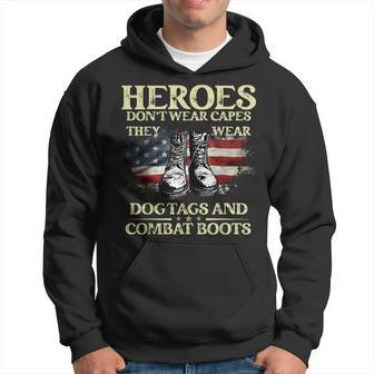 Us Flag Veterans Day Im A Hero A Dad Grandpa And A Veteran Hoodie - Seseable