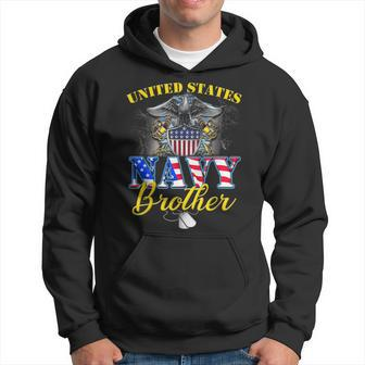 Us Military Navy Brother With American Flag Veteran Gift Hoodie | Mazezy