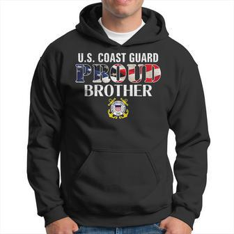 Us Proud Coast Guard Brother With American Flag Veteran Day Hoodie - Seseable