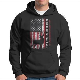 Usa Flag Best Buckin Pap Ever Deer Hunting Fathers Day Hoodie - Seseable